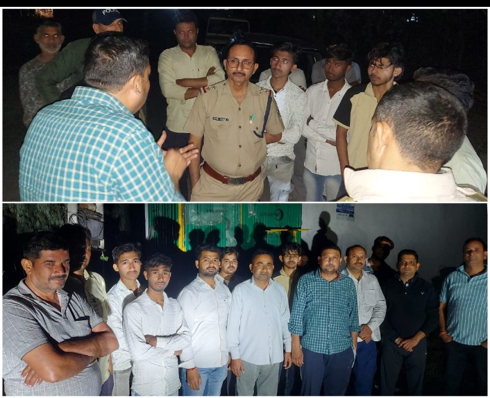 रॉयल्टी कंपनी के प्रति ग्रामीणों में आक्रोश रात में ही बैठ रहे थे धरने पर पुलिस ने समझाकर भेजा घर